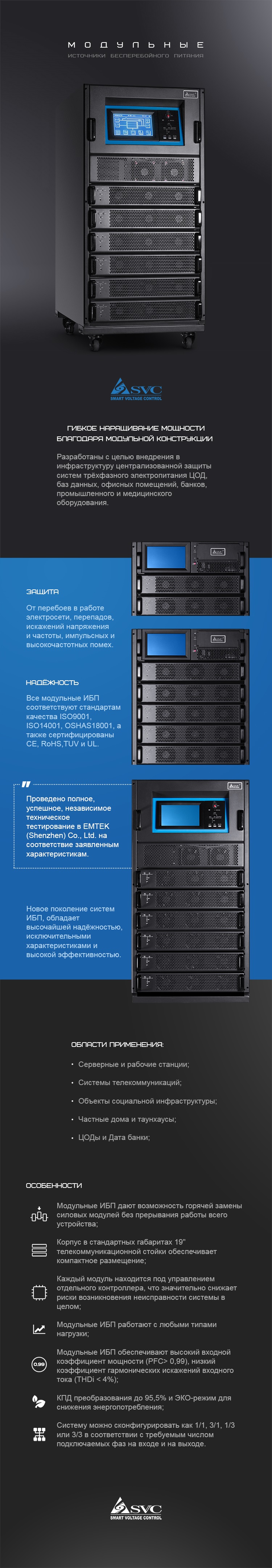 Гибкое увеличение мощности с модульными ИБП SVC